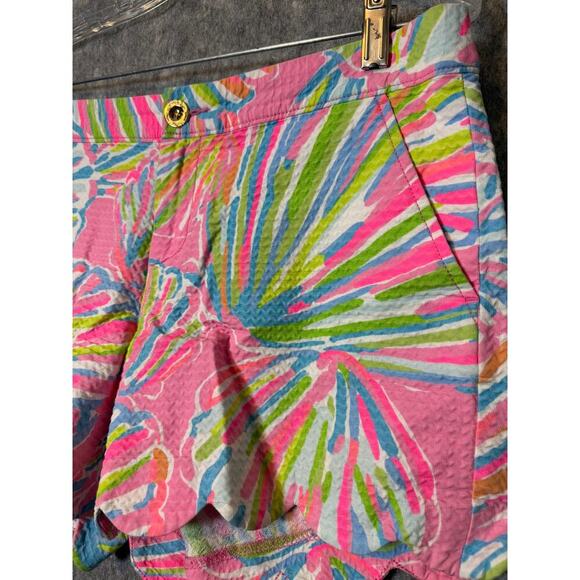 Lilly Pulitzer Womens Size 8 Cotton The Buttercup Short Bright Seashell - Picture 2 of 8